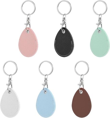 6PCS RFID Fob Holder, Leather Key Fob Holder with Keychain Rings, Smart Proximity ID Card Key Chain Protector Case for RFID Keyfob Token Tag Door Entry Access Control, ID-Keys Cards in Saudi Arabia