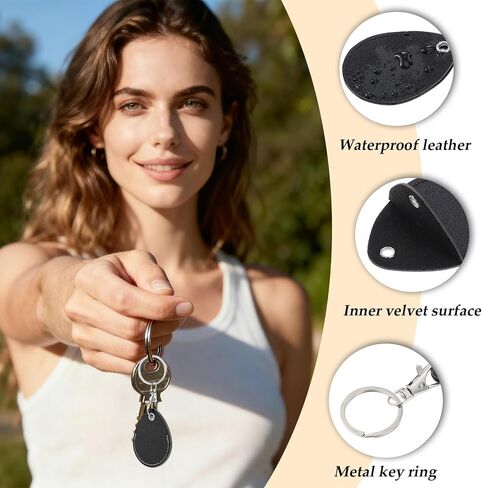 6PCS RFID Fob Holder, Leather Key Fob Holder with Keychain Rings, Smart Proximity ID Card Key Chain Protector Case for RFID Keyfob Token Tag Door Entry Access Control, ID-Keys Cards in Saudi Arabia