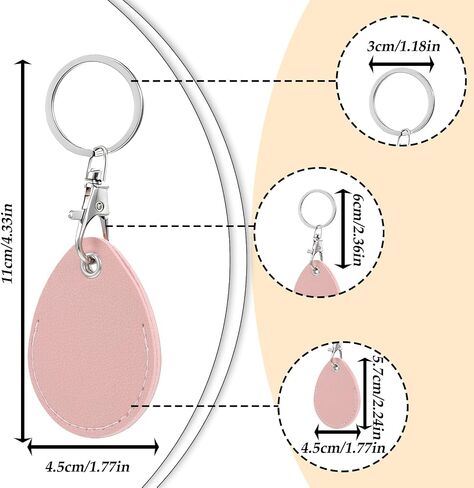 6PCS RFID Fob Holder, Leather Key Fob Holder with Keychain Rings, Smart Proximity ID Card Key Chain Protector Case for RFID Keyfob Token Tag Door Entry Access Control, ID-Keys Cards in Saudi Arabia