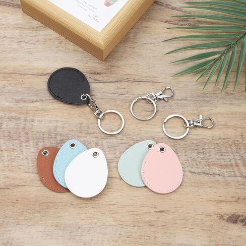 6PCS RFID Fob Holder, Leather Key Fob Holder with Keychain Rings, Smart Proximity ID Card Key Chain Protector Case for RFID Keyfob Token Tag Door Entry Access Control, ID-Keys Cards in Saudi Arabia