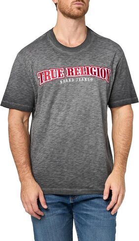 True Religion Men's Vintage Metallic Puff Boxy Tee in Saudi Arabia