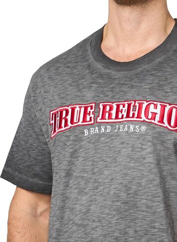 True Religion Men's Vintage Metallic Puff Boxy Tee in Saudi Arabia