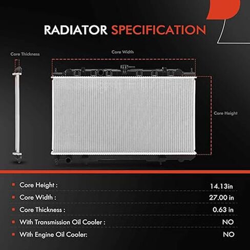 A-Premium Engine Coolant Radiator Assembly Compatible with Nissan Sentra 2000-2006, 1.8L, Manual Transmission, Replace# 214104M4006M100, 214104Z200 in Saudi Arabia