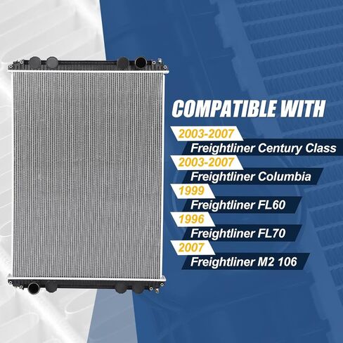 مشعاع Auto Dynasty متوافق مع 1996-2007 Freightliner Century Class Columbia FL60 FL70 M2 106، مشعاع تبريد بصفين على طراز المصنع، قلب من الألومنيوم in Saudi Arabia