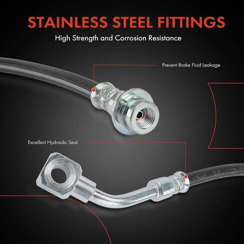A-Premium Front Passenger Side Brake Hydraulic Hose Compatible with Chevrolet and GMC Models - Express 1500 2500 1996-2002, Savana 1500 2500 1996-2002 - Replace# 22163398 in Saudi Arabia