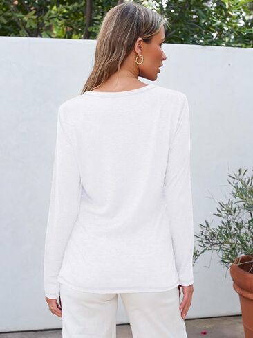 Womens Long Sleeve T Shirts Basic Casual Loose Fit Tops Fall Fashion 2025 Crew Neck Outfits in Saudi Arabia