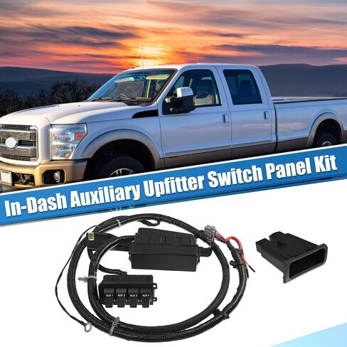X AUTOHAUX in-Dash Auxiliary Upfitter Switch Panel Kit for Ford F250 F350 F450 F550 Super Duty 2005 2006 2007 5C3Z-14A303-AA 5C3T-14A303-AJ Switch Box Wire Harness Wiring Jumper Kit Black in Saudi Arabia
