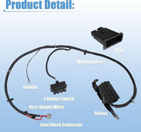 X AUTOHAUX in-Dash Auxiliary Upfitter Switch Panel Kit for Ford F250 F350 F450 F550 Super Duty 2005 2006 2007 5C3Z-14A303-AA 5C3T-14A303-AJ Switch Box Wire Harness Wiring Jumper Kit Black in Saudi Arabia