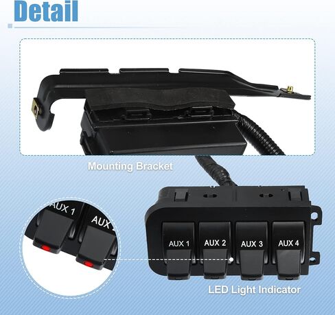 X AUTOHAUX in-Dash Auxiliary Upfitter Switch Panel Kit for Ford F250 F350 F450 F550 Super Duty 2005 2006 2007 5C3Z-14A303-AA 5C3T-14A303-AJ Switch Box Wire Harness Wiring Jumper Kit Black in Saudi Arabia