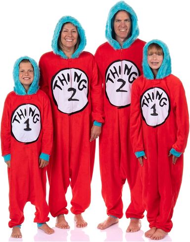 Dr. Seuss Thing 1 & Thing 2 Character Kigurumi Costume Union Suit Pajama Loungewear in Saudi Arabia