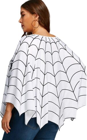 Women's Halloween Costumes Spider Web Poncho Shawl Cape Rave Party Cosplay Tops Blouse in Saudi Arabia