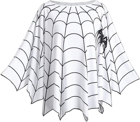 Women's Halloween Costumes Spider Web Poncho Shawl Cape Rave Party Cosplay Tops Blouse in Saudi Arabia
