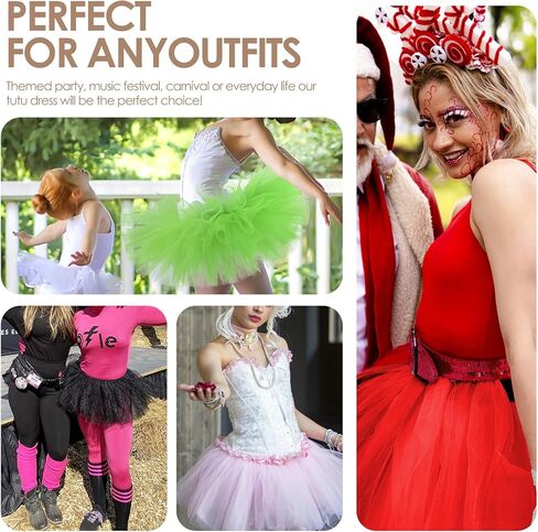 Women 5 Layers Tutu Fluffy Dance Ballet Bubble Skirt Puffy Elastic Tulle Short Skirts Halloween Christmas Costume in Saudi Arabia