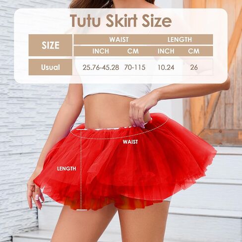 Women 5 Layers Tutu Fluffy Dance Ballet Bubble Skirt Puffy Elastic Tulle Short Skirts Halloween Christmas Costume in Saudi Arabia
