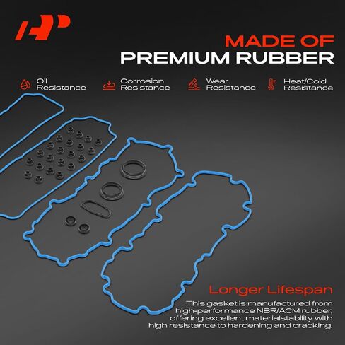 مجموعة حشية غطاء صمام المحرك العلوي والسفلي A-Premium متوافقة مع Ford F-250 F-350 F-450 F-550 Super Duty 2008 2009 2010، 6.4 لتر، ديزل، الجانب العلوي والسفلي in Saudi Arabia