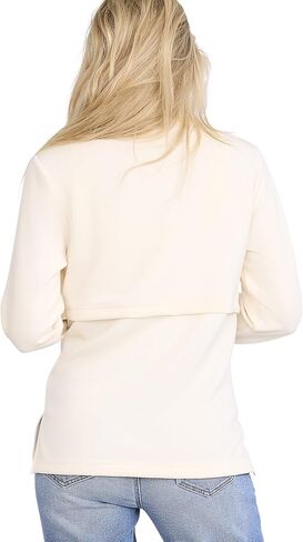 Motherhood Maternity Women's Long Sleeve Funnel Neck Nursing Pullover Pregnancy Sweatshirt for Breastfeeding in Saudi Arabia