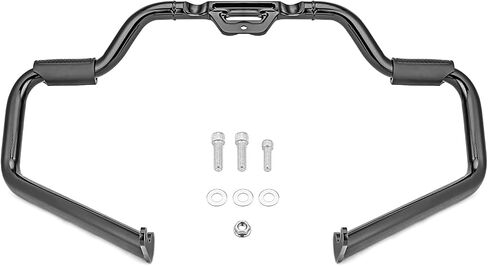 Wsays Engine Guard Front Highway Crash Bars Mustache Compatible with Harley Softail Fat Boy Street Bob Breakout Fat Bob Low Rider 2018-2025, Chrome in Saudi Arabia