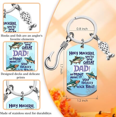 سلسلة مفاتيح صيد السمك للأب، هدايا صياد مضحكة للزوج، الجد، هدايا عيد الأب للرجال، هدية عيد الميلاد، هدية الكريسماس، إكسسوارات لمحبي الصيد، أفضل هدية للأب الصياد من ابنة الابن in Kuwait