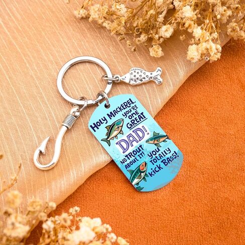 سلسلة مفاتيح صيد السمك للأب، هدايا صياد مضحكة للزوج، الجد، هدايا عيد الأب للرجال، هدية عيد الميلاد، هدية الكريسماس، إكسسوارات لمحبي الصيد، أفضل هدية للأب الصياد من ابنة الابن in Kuwait