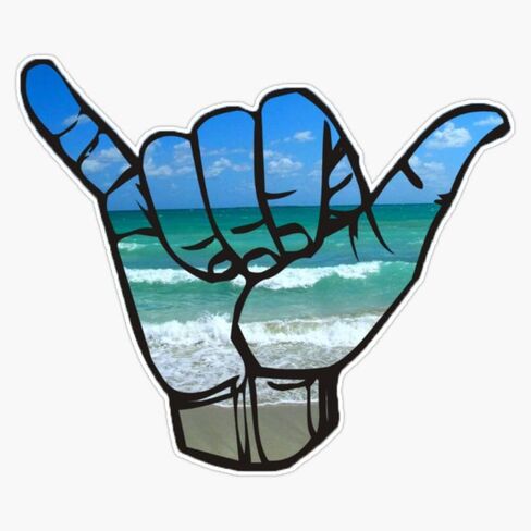 Shaka Beach Vinyl Sticker Waterproof Decal Laptop Wall Window Bumper Sticker 5" in Saudi Arabia
