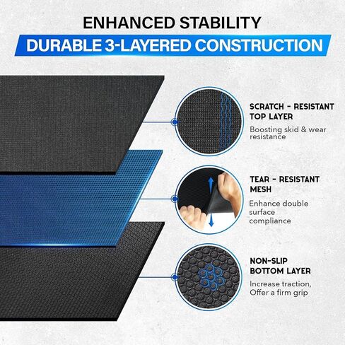 Yes4All 6'x4' Thick Rubber Exercise Mat for Floor Workouts, Durable & Low-Odor Large Gym, Non-Slip Workout Mats for Indoor/Outdoor in Saudi Arabia