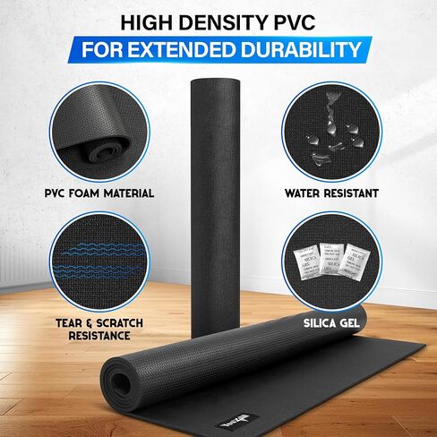 Yes4All 6'x4' Thick Rubber Exercise Mat for Floor Workouts, Durable & Low-Odor Large Gym, Non-Slip Workout Mats for Indoor/Outdoor in Saudi Arabia