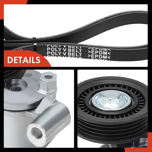 مجموعة محرك سيربنتين للمحرك A-Premium متوافقة مع سيارات Ford - Escape 2013-2017، Focus 2013-2018، Transit Connect 2014-2017 - 2.0L 2.3L 2.5L in Saudi Arabia