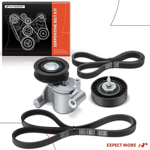 مجموعة محرك سيربنتين للمحرك A-Premium متوافقة مع سيارات Ford - Escape 2013-2017، Focus 2013-2018، Transit Connect 2014-2017 - 2.0L 2.3L 2.5L in Saudi Arabia