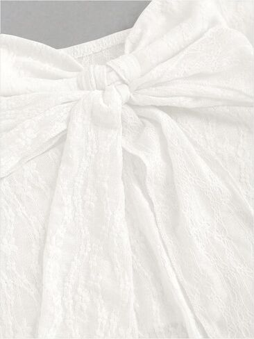 SHENHE Women's Lace Halter Top Bow Knot Front Backless Asymmetrical Y2k Going Out Coquette Tank in Saudi Arabia