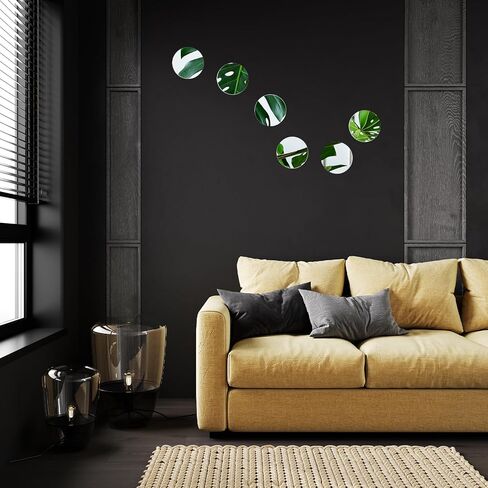 10 Pack Acrylic Round Mirrors, 6 Inch Non Glass Round Mirror Plate Self Adhesive Mirror Stickers, Acrylic Mirror Plate Circle Mirror Trays for Wedding Table Center DIY Crafts Home Wall Candle Decor in Saudi Arabia