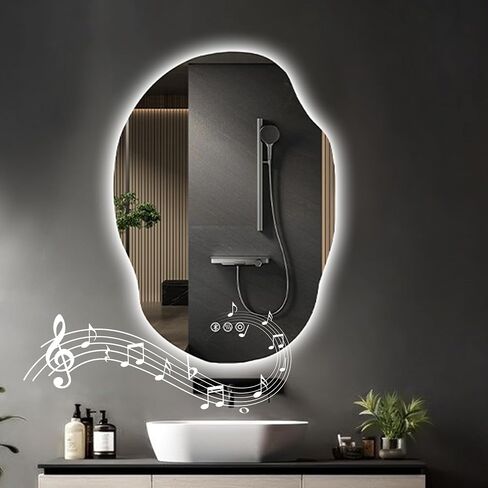 20x30 Inch Arch LED Bathroom Mirror, Gold Lighted Bathroom Mirrors Wall Mounted, Vanity Mirror with Anti-Fog, Memory Function, 3 Color Temperature, Dimmable Led Mirror for Bathroom in Saudi Arabia