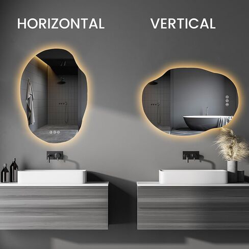 20x30 Inch Arch LED Bathroom Mirror, Gold Lighted Bathroom Mirrors Wall Mounted, Vanity Mirror with Anti-Fog, Memory Function, 3 Color Temperature, Dimmable Led Mirror for Bathroom in Saudi Arabia
