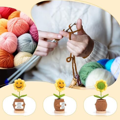 Teacher Appreciation Gifts for Women,Unique Gifts Ideas from Students,Funny Thank You Handmade Sunflower Crochet Gift for New Teachers,Back to School Christmas Valentine DayGift in Kuwait