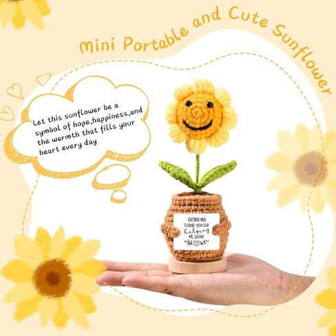 Teacher Appreciation Gifts for Women,Unique Gifts Ideas from Students,Funny Thank You Handmade Sunflower Crochet Gift for New Teachers,Back to School Christmas Valentine DayGift in Kuwait