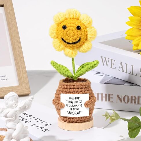 Teacher Appreciation Gifts for Women,Unique Gifts Ideas from Students,Funny Thank You Handmade Sunflower Crochet Gift for New Teachers,Back to School Christmas Valentine DayGift in Kuwait
