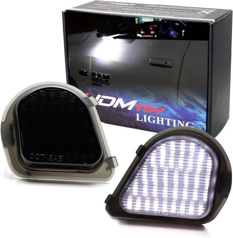 iJDMTOY مصابيح LED بيضاء كاملة أسفل المرآة الجانبية متوافقة مع شاحنات 2010-2019 دودج رام 1500 2500 3500 4500 5500 in Saudi Arabia