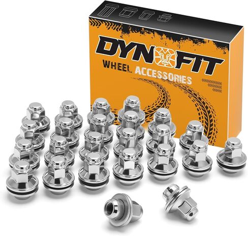 Dynofit 14x1.5 Wheel Lug Nuts Compatible with Toyota Lexus,OEM Mag Washer for Tacoma 4Runner Land Cruiser Sequoia LX600,One-Piece Design 21mm Hex Lug Nuts,Replace OE 90942-A1007|01121 (24PCS Black) in Saudi Arabia