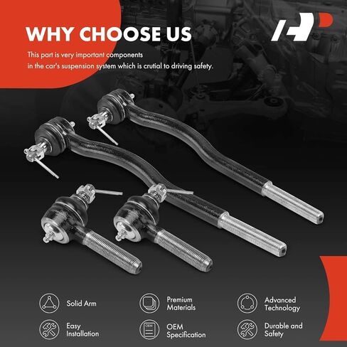 A-Premium Set of 4, Front Inner & Outer Tie Rod End Kit, Compatible with Chevrolet Tracker 1998-1998 & Geo Tracker 1989-1997 & Suzuki Sidekick 1989-1998 in Saudi Arabia