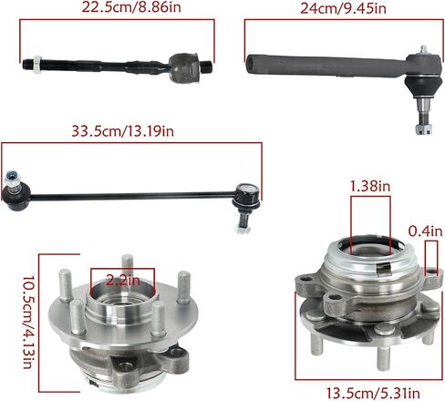 labwork Front Steering Tie Rod End Sway Bar End Wheel Hub Bearning ES800357 ES800358 Replacement for Nissan Altima 2007-2013 in Saudi Arabia