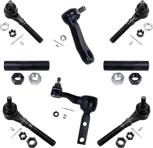 Detroit Axle - 4WD Front 8pc Suspension Kit for 1997-2003 Ford F-150, 1997-2002 Expedition, 4 Inner & Outer Tie Rods, 2 Adjusting Sleeves, 1 Idler Arm with 2.48" Bolt Pattern, 1 Pitman Arm Replacement in Saudi Arabia