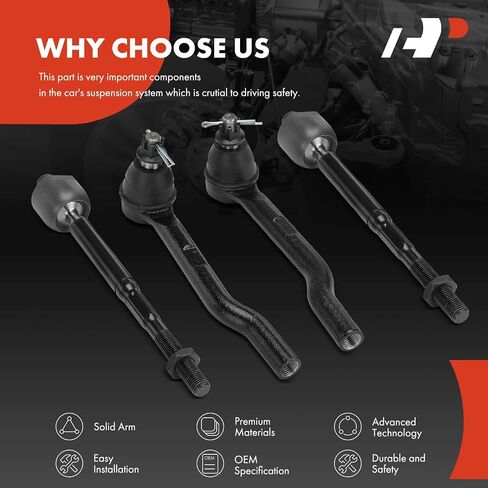 A-Premium Set of 4, Front Inner Outer Tie Rod End Kit, Compatible with Honda Odyssey 2018-2025 in Saudi Arabia