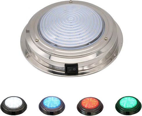 Marine Boat Dome Lights, 5.5 Inch RGBW LED Boat Cabin Lights with Toggle Switch, LED Boat Interior Lights with Stainless Steel Surface Mount 12V in Kuwait