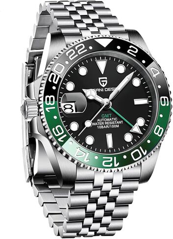 تصميم باجاني GMT 40 ملم حركة NH34 أوتوماتيكية إطار سيراميك منطقة زمنية مزدوجة عرض التاريخ 100 متر مقاومة للماء مضيئة ساعة عمل رياضية هدايا للرجال in Kuwait