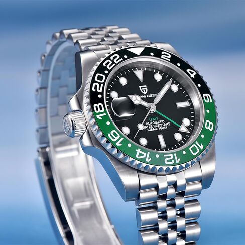 تصميم باجاني GMT 40 ملم حركة NH34 أوتوماتيكية إطار سيراميك منطقة زمنية مزدوجة عرض التاريخ 100 متر مقاومة للماء مضيئة ساعة عمل رياضية هدايا للرجال in Kuwait