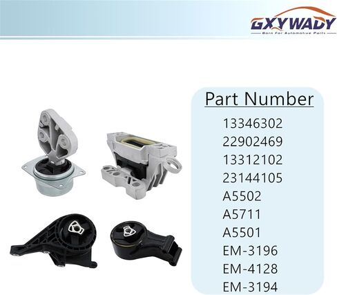 GXYWADY 4 قطع محرك محرك يتصاعد ناقل الحركة لاستبدال Malibu 2013-2015 2.5L لاستبدال 13346302 22902469 13312102 23144105 A5502 A5711 A5501 EM-3196 EM-4128 EM-3194 in Saudi Arabia
