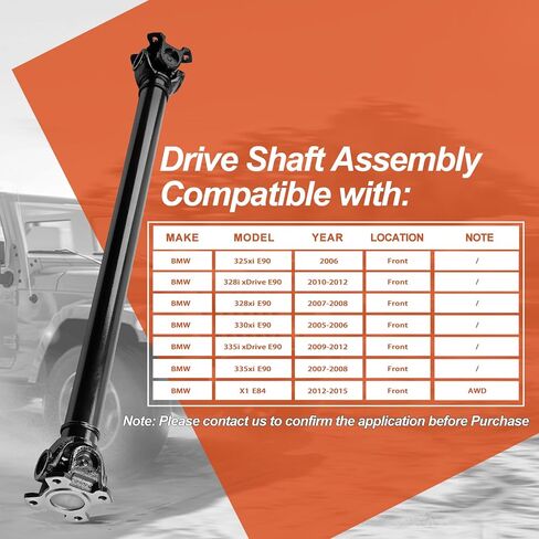 936-310 Front Complete Drive Shaft Prop Shaft Driveshaft Assembly Compatible with BMW E90 325xi 2006 328xi 335xi 2007-2008 330xi 328i 335i xDrive E84 X1, Replace OE 26209488491, 26207629987 in Saudi Arabia