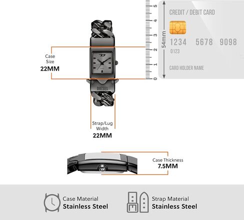 Diesel Men's Closer Three-Hand Gunmetal Stainless Steel Watch (Model: DZ2227) in Saudi Arabia
