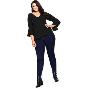 City Chic Women's Plus Size Dress-Ruffle Nile in Saudi Arabia