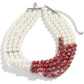 Dripping Blood Imitation Pearls Necklace Handmade Blood Necklace Vampire Choker Party Costume Accessory for Women ﻿ in Saudi Arabia