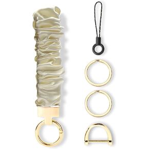 Keychain Wristlet, Stretchy Key Chain for Car Keys with D ring, Cute Scrunchie Wrist Bracelet for Women Men in Saudi Arabia